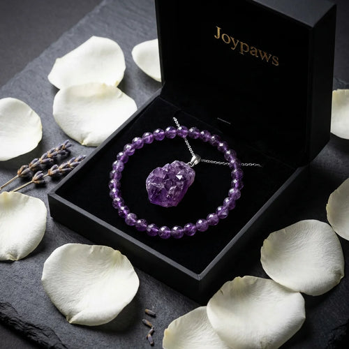 Amethyst Matching Set - Spiritual Pet Accessory & Crystal Jewelry | Joypaws