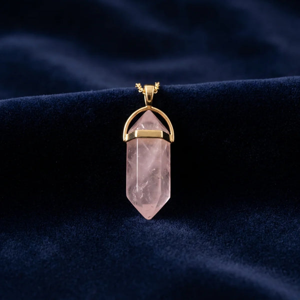Feng Shui Crystal Pet Collar Charm — Rose Quartz (Love & Harmony)