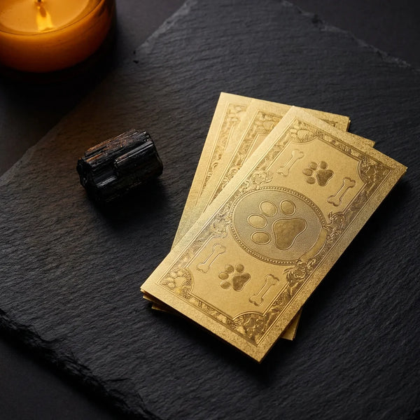 Paw Print Spirit Offering — Pet Joss Paper (Gold Foil, Set of 10)