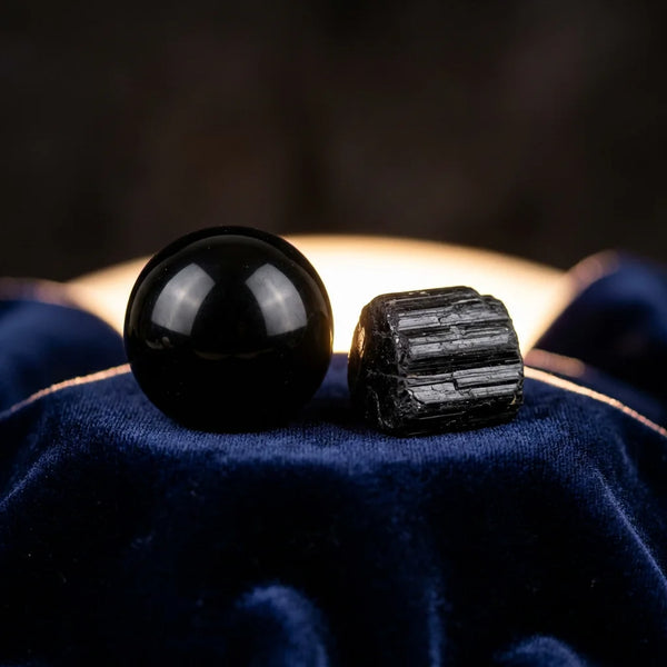 Guardian Stone Set — Black Tourmaline & Obsidian for Pet Spirits